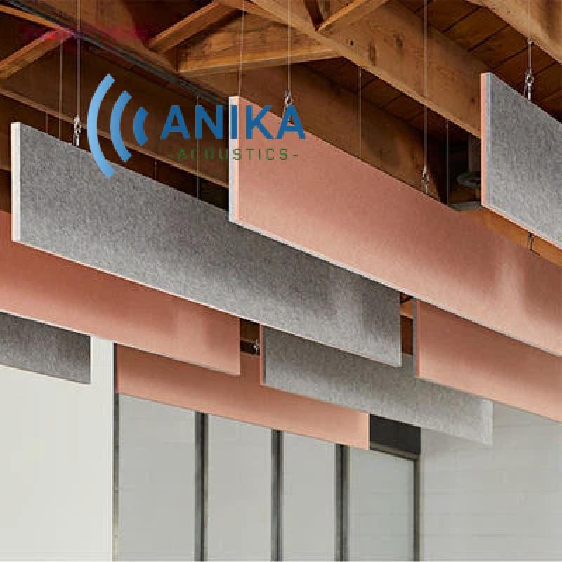 PET Felt Easy To Attach Ceiling Acoustic Panel Impact Resistant Customizable