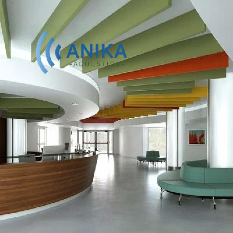 Square 12mm Thickness Sound Absorbing Baffles Fire Resistance and Eco Friendly