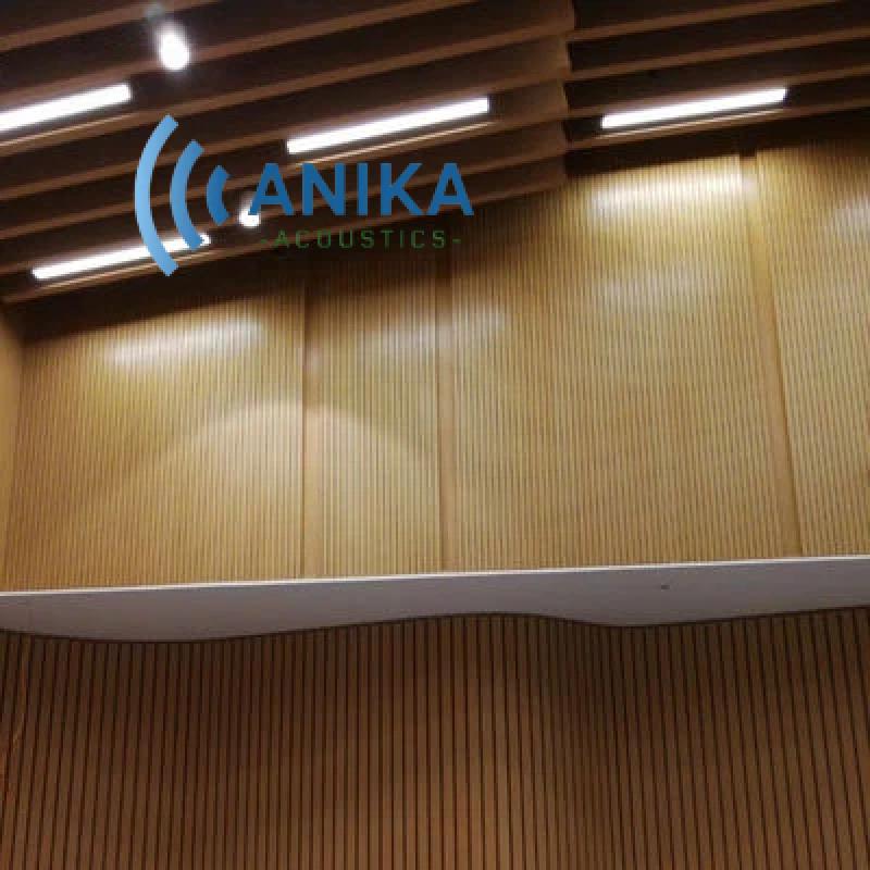 Villa Music Recording Studio Equipment Wooden Grooved Wall Panels